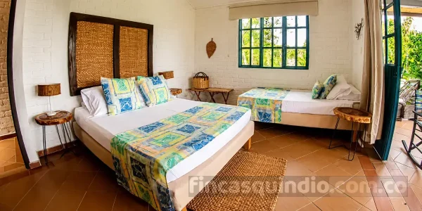 Habitación para alojamiento rural en el Eje Cafetero, con ambiente familiar