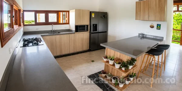 Zona social de Finca Montenegro Flamboyan en Montenegro, Quindío, como punto de encuentro